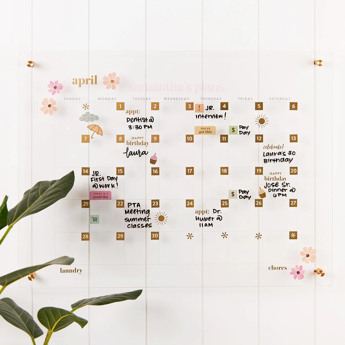 Acrylic Wall Calendar Clings