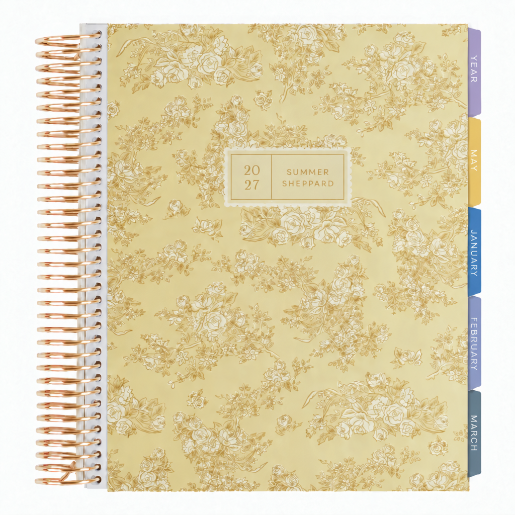 **SPECIAL ORDER** Toile Wallpaper Sand Vertical Planner - Jan '27 to Dec '27