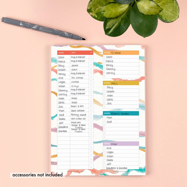 Gift Shopping List  Notepad - 50 Sheets