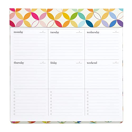 Designer  Weekly Schedule Pad - Mid Century Circles