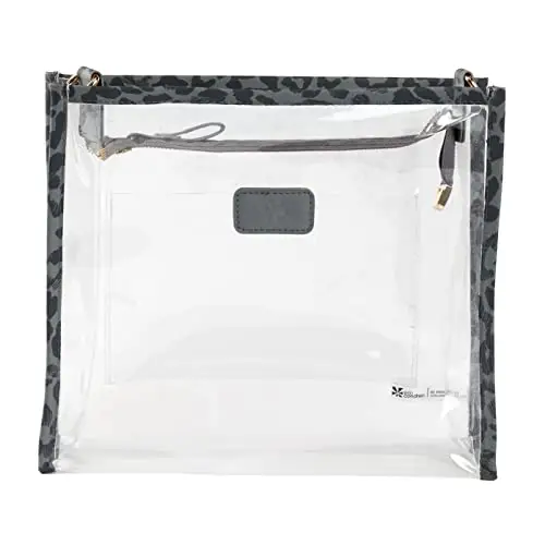 Leopard Clear Crossbody Stadium Bag