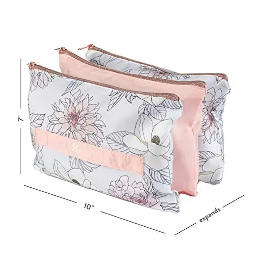 Large Accordion Zipper Pouch - Flora