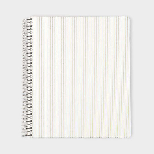 7x9 Pinstripe Coiled Lined Vegan Leather Focused Notebook™