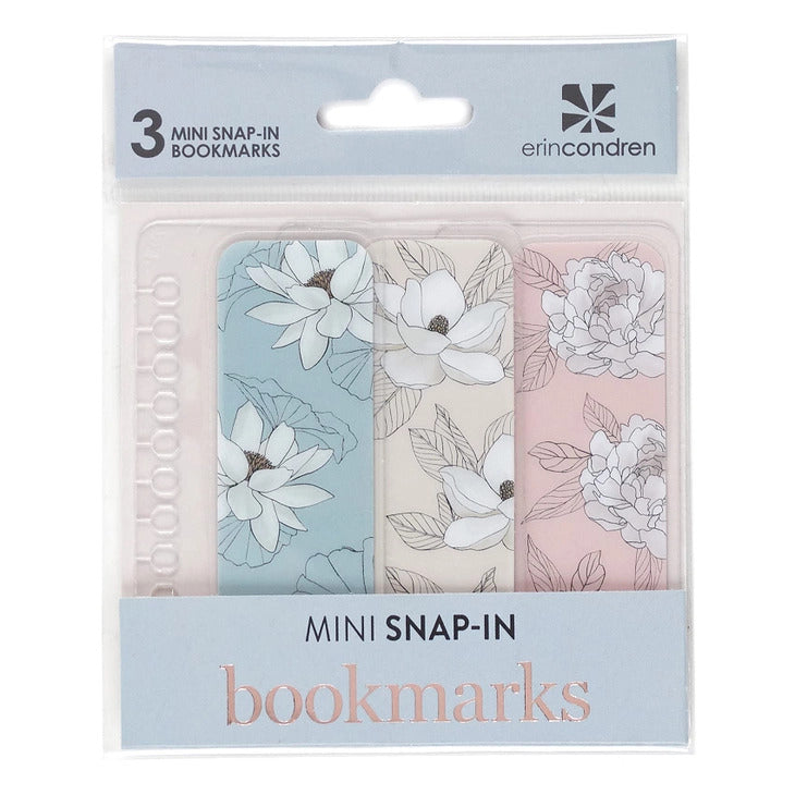 Mini Snap In Book Mark Trio - Flora