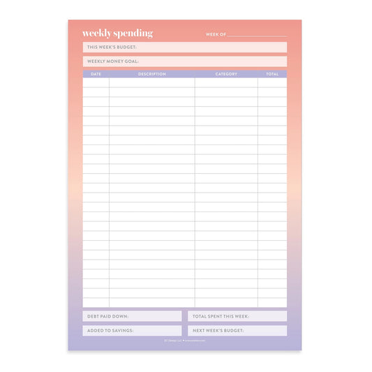 Budget Tracker Notepad - 50 Sheets