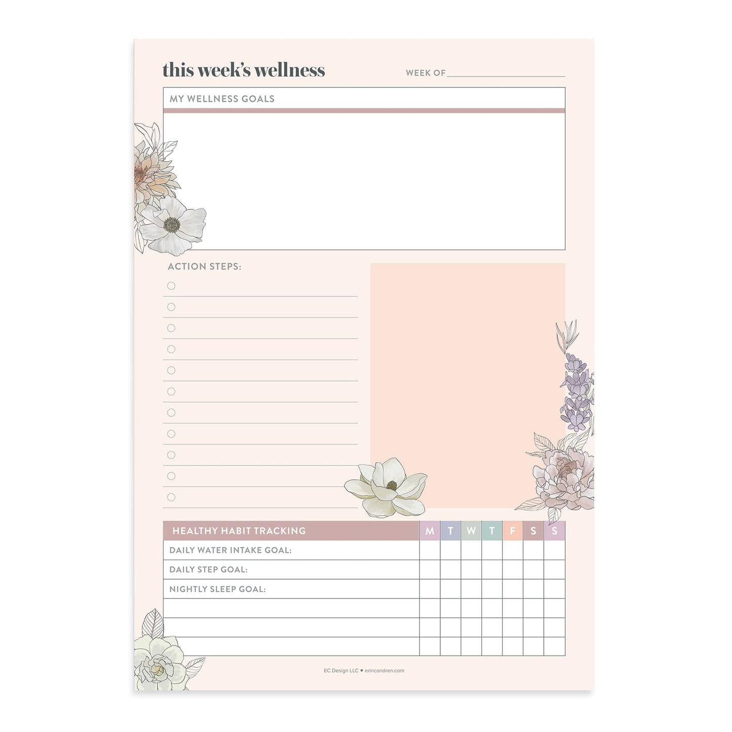 Wellness Tracker Notepad - 50 Sheets