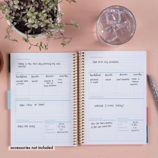 Guided Journal - A5 Daily Wellness Planner - Wild Flowers