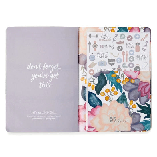 Wellness Log Petite Planner - Watercolor Bouquet