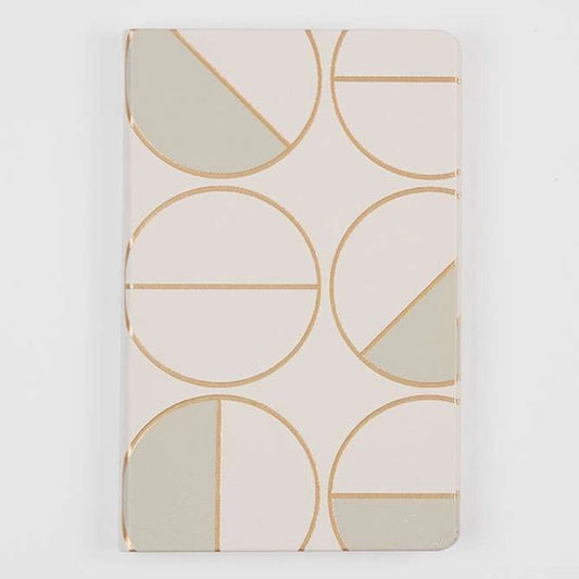 5x8 Metallic Sand Half Moon Lined Softbound Focused Notebook