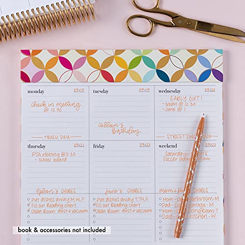 Designer  Weekly Schedule Pad - Mid Century Circles