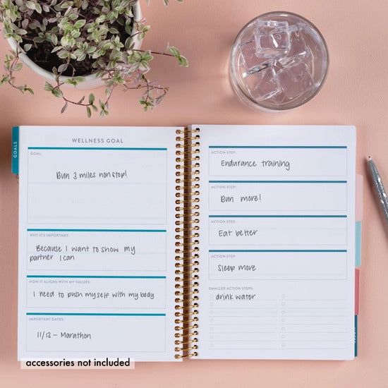 Guided Journal - A5 Daily Wellness Planner - Wild Flowers